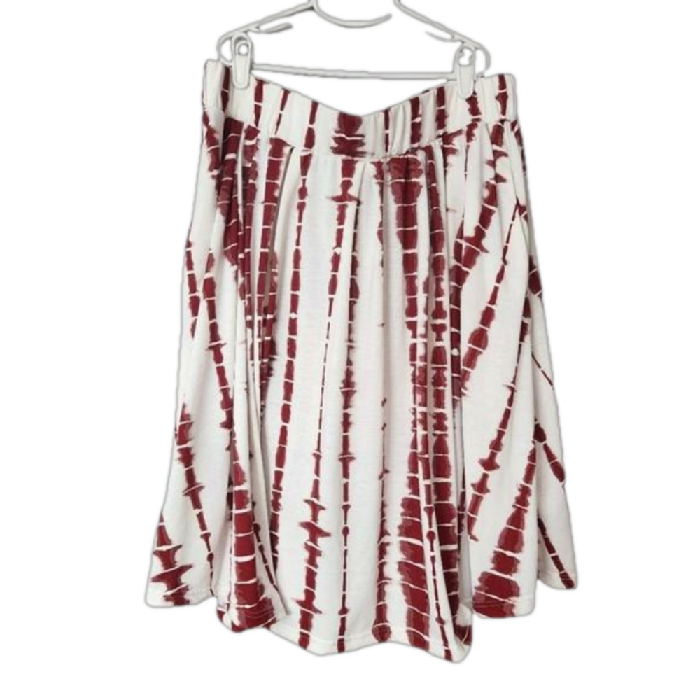 LuLaRoe NWT red and white skirt size XL with pockets